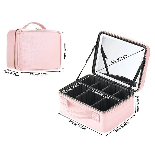 Makeup Box with LED Mirror